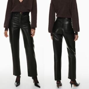 Aritzia Wilfred Black Vegan Leather Pants